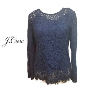 Sz 4/S Navy Blue Lace Top with  Cami by J. Crew